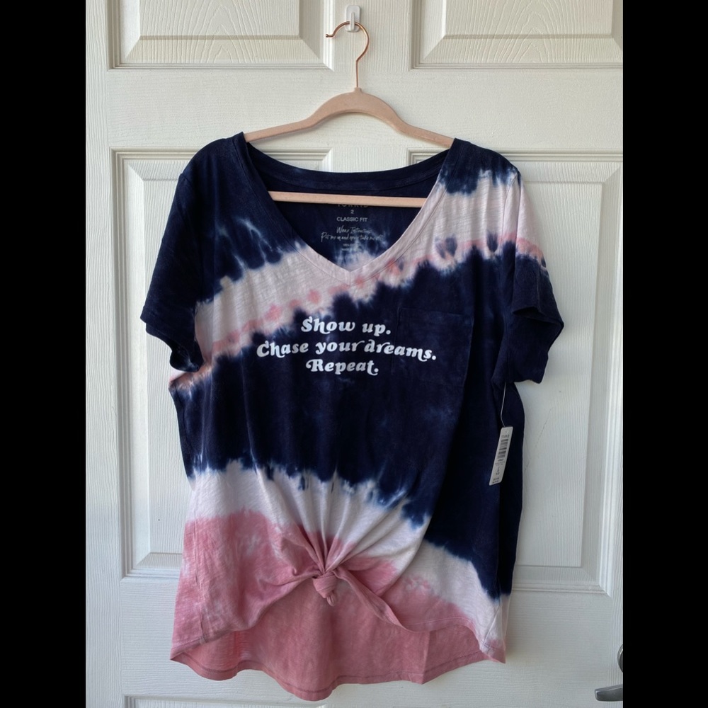 TORRID 2x Tye dye Classic fit shirt  navy & pink💗